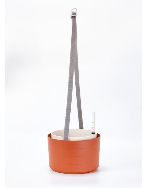 Plastia Ghiveci de flori suspendat cu auto-udare Berberis teracotă + fildeș, diam. 26 cm