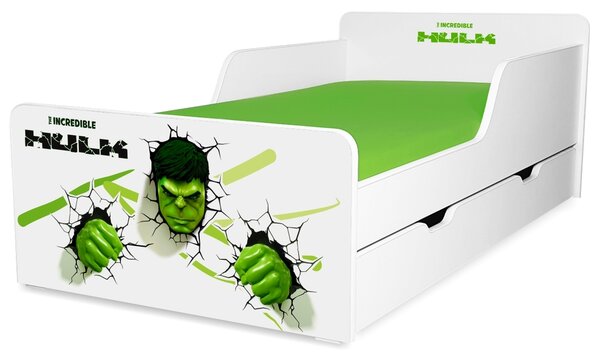 Patut Baieti Start Hulk destinat copiilor cu varsta de la 2 la 12 ani, cu sertar, nu include saltea - PC-P-SRT-HLK-80