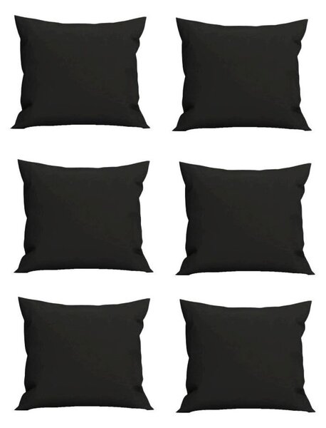 Set 6 Perne decorative patrate, 40x40 cm, pentru canapele, pline cu Puf Mania Relax, culoare negru