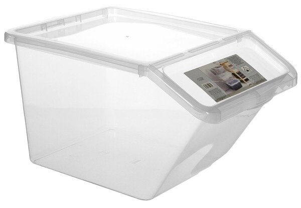 Cutie ergonomica depozitare transparenta, 55x30x36 cm, 40L
