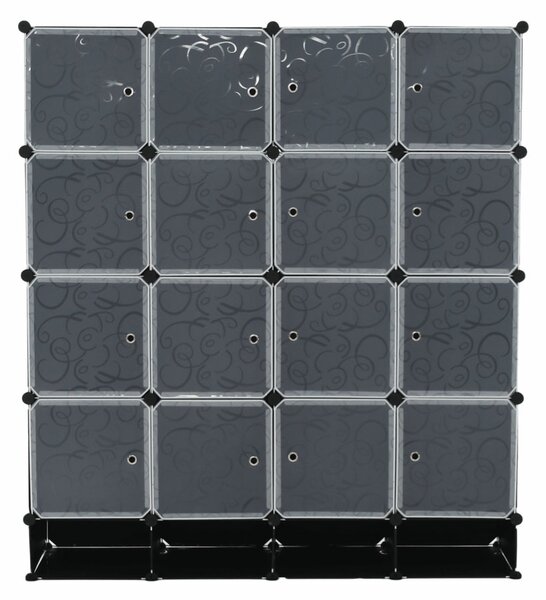 Dulap modular depozitare din plastic 147x47x165 cm Negru
