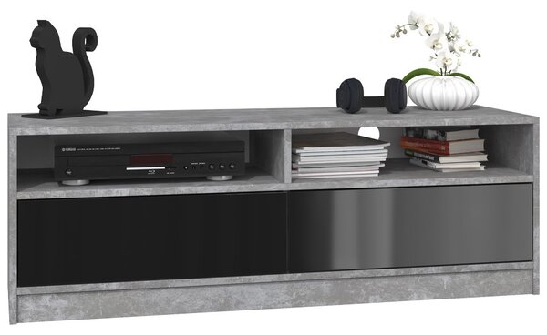 Arosa RTV KARO120 MIX, comoda TV, culoare beton - negru lucios