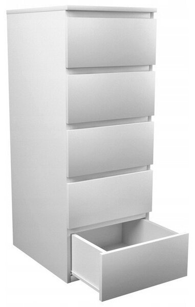 Drohmo W5, dulap cu sertare, alb mat