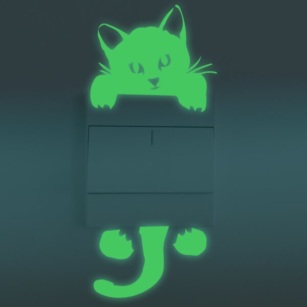 Sticker fosforescent Cat glowing