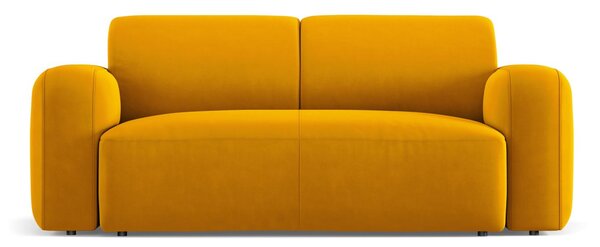 Canapea Greta cu 2 locuri si tapiterie din catifea, galben