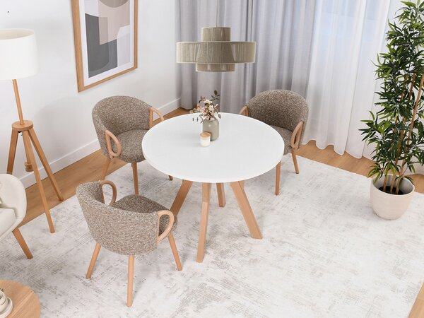 Masă sufragerie Bulgaria (alb + crem). Promo -16%. 1137100