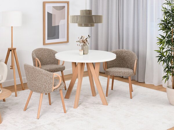 Masă sufragerie Bulgaria (alb + crem). Promo -16%. 1137100