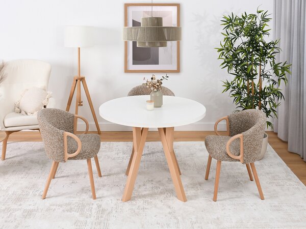 Masă sufragerie Bulgaria (alb + crem). Promo -16%. 1137100