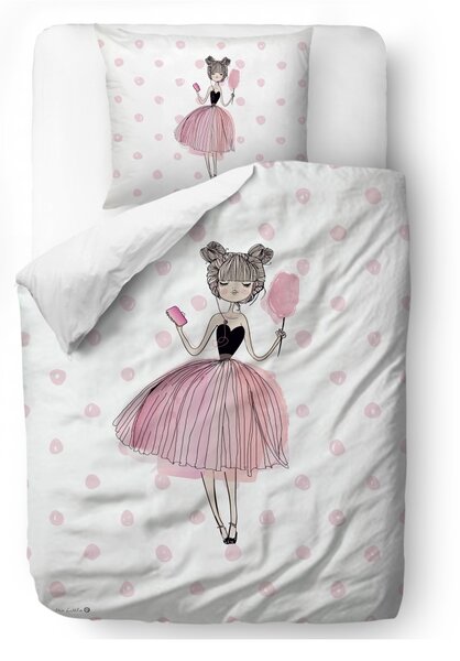 Butter Kings Lenjerie de pat satinată Pink girl, 140 x 200 cm, 70 x 90 cm