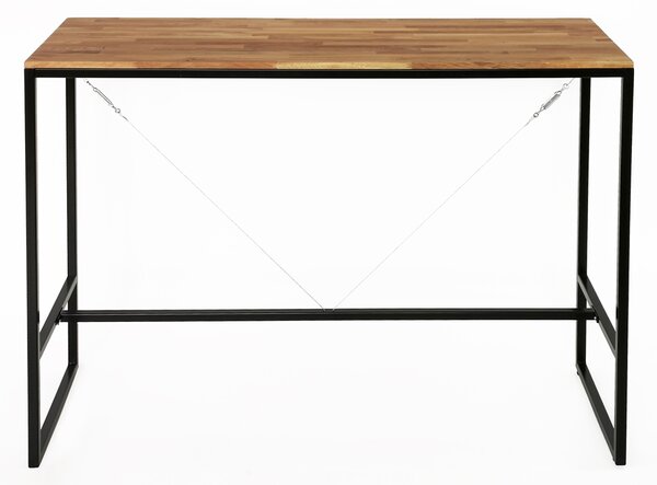 Masa bar SIMPLY mad, metal/ lemn de stejar, industrial, 140 x 50 x 110 cm