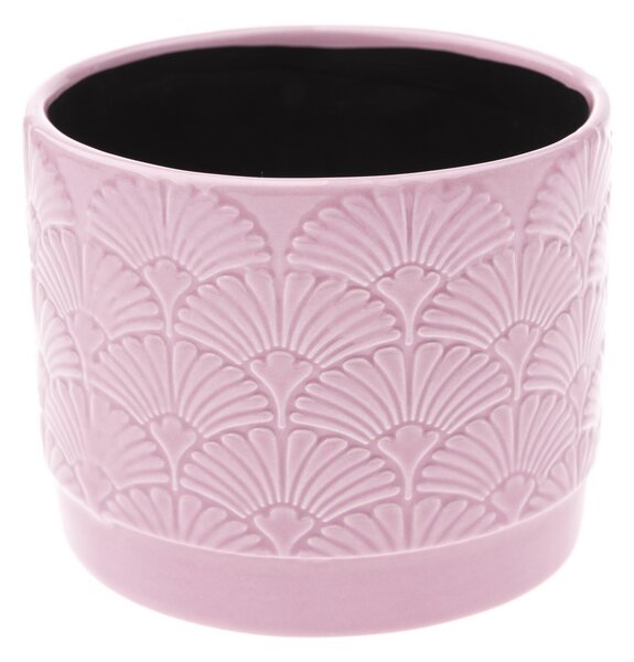 Recipient ceramic ghiveci Shells, roz, 11,8 x 9,8 cm