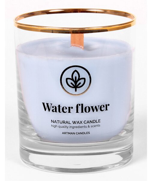 Lumânare parfumată în sticlă Water flower, 500 g, 9,5 cm