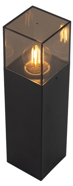 Lampă de exterior cu picior neagră cu abajur fumuriu 30 cm - Denmark