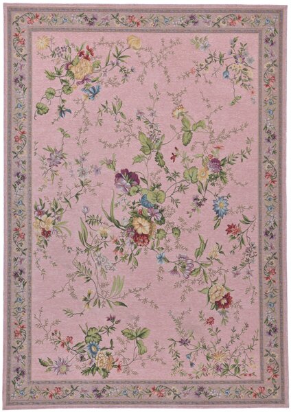 Covor Floral Flomi, Roz/Multicolor, 240x330 cm