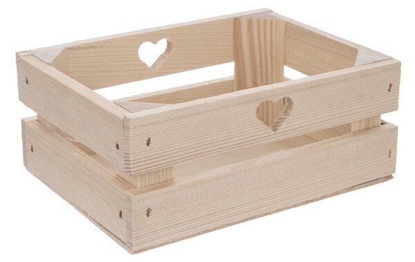 Lădiță lemn Orion Industrial Inimă, 20 x14,5 x 8 cm