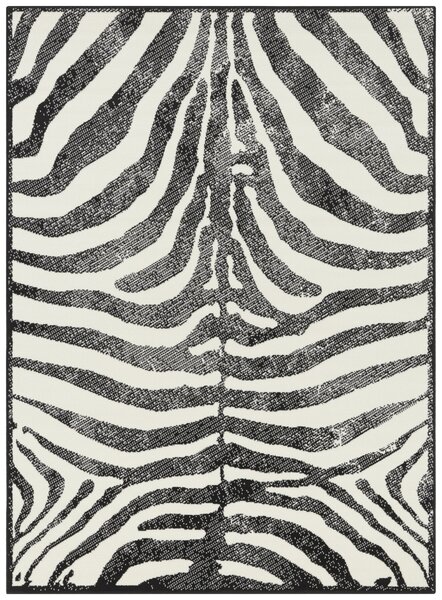 Covor Animal Print Velours, Alb/Negru 80x250