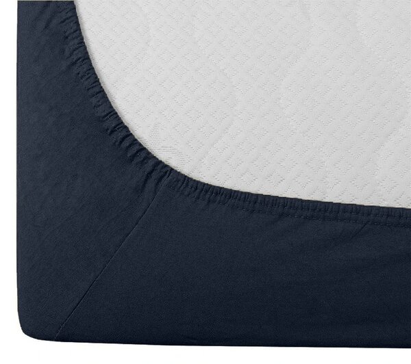 Cearsaf Jersey HIGHFIT albastru naval 90 x 200 cm