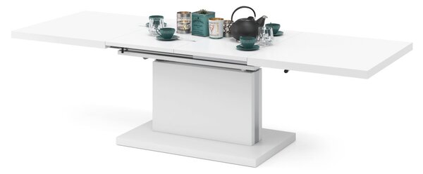 Mazzoni ASTON Alb Mat - MĂSUȚĂ EXTENSIBILĂ MODERNĂ MĂSUȚĂ DE CAFEA