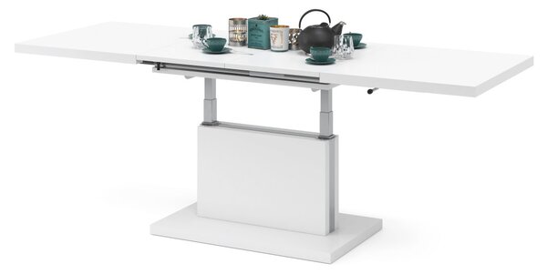 Mazzoni ASTON Alb Mat - MĂSUȚĂ EXTENSIBILĂ MODERNĂ MĂSUȚĂ DE CAFEA