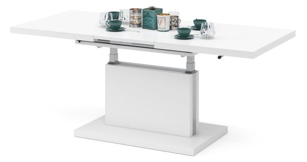 Mazzoni ASTON Alb Mat - MĂSUȚĂ EXTENSIBILĂ MODERNĂ MĂSUȚĂ DE CAFEA