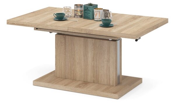 Mazzoni ASTON Stejar Sonoma - MĂSUȚĂ EXTENSIBILĂ MODERNĂ MĂSUȚĂ DE CAFEA