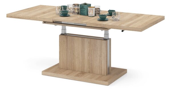 Mazzoni ASTON Stejar Sonoma - MĂSUȚĂ EXTENSIBILĂ MODERNĂ MĂSUȚĂ DE CAFEA