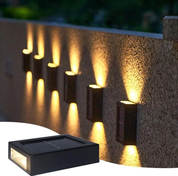 Set 8 x lampa solara 4 LED cu lumina bidirectionala