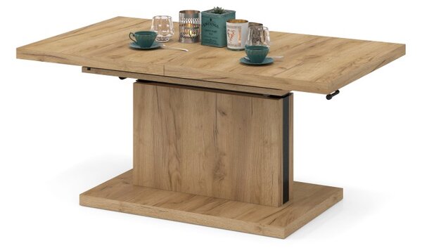 Mazzoni ASTON Stejar Craft Auriu - MĂSUȚĂ EXTENSIBILĂ MODERNĂ MĂSUȚĂ DE CAFEA