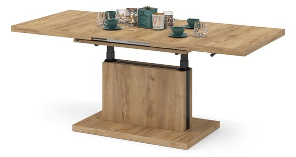 Mazzoni ASTON Stejar Craft Auriu - MĂSUȚĂ EXTENSIBILĂ MODERNĂ MĂSUȚĂ DE CAFEA