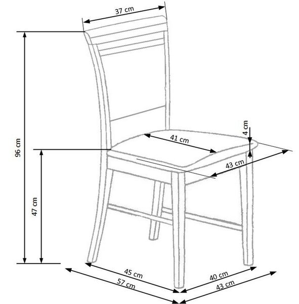 Scaun lemn masiv Sylwek, 43X56X96 CM