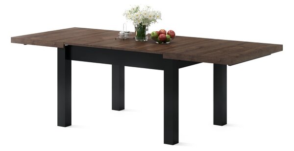 Mazzoni ROYAL Stejar Maro/Negru Mat - MASĂ EXTENSIBILĂ PÂNĂ LA 2,7 m