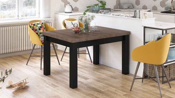 Mazzoni ROYAL Stejar Maro/Negru Mat - MASĂ EXTENSIBILĂ PÂNĂ LA 2,7 m