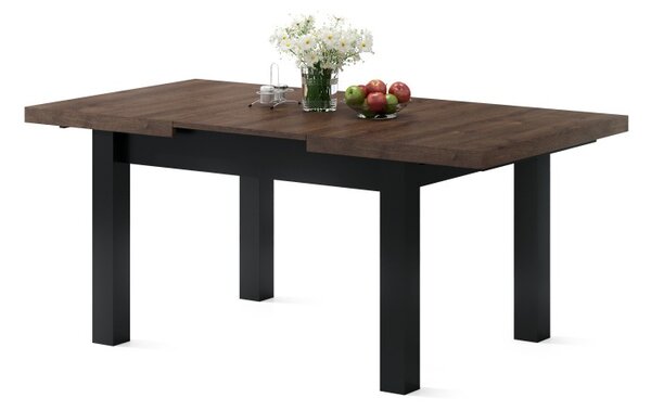 Mazzoni ROYAL Stejar Maro/Negru Mat - MASĂ EXTENSIBILĂ PÂNĂ LA 2,7 m