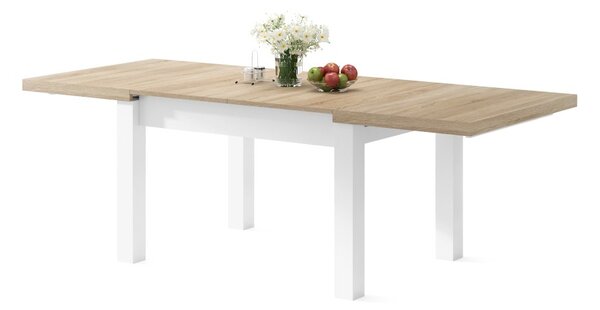Mazzoni ROYAL Stejar Sonoma/Alb Mat - MASĂ EXTENSIBILĂ PÂNĂ LA 2,7 m