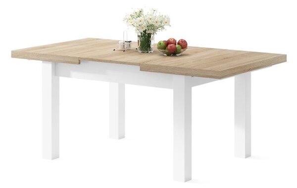 Mazzoni ROYAL Stejar Sonoma/Alb Mat - MASĂ EXTENSIBILĂ PÂNĂ LA 2,7 m