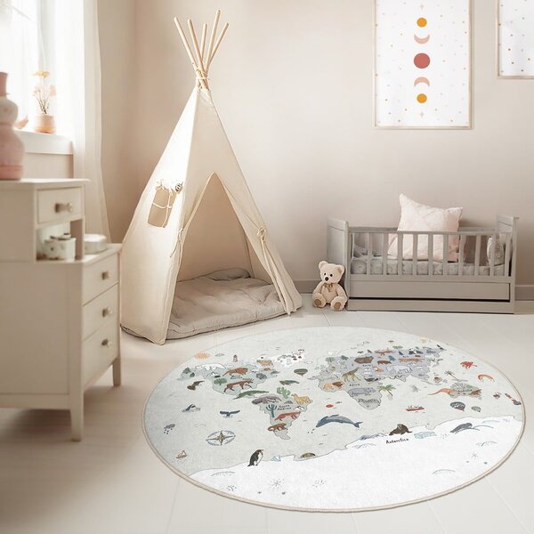 Covor de joacă pentru copii lavabil ø80 cm Big World – Mila Home