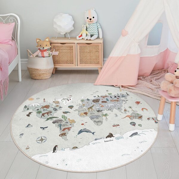 Covor de joacă pentru copii lavabil ø80 cm Big World – Mila Home
