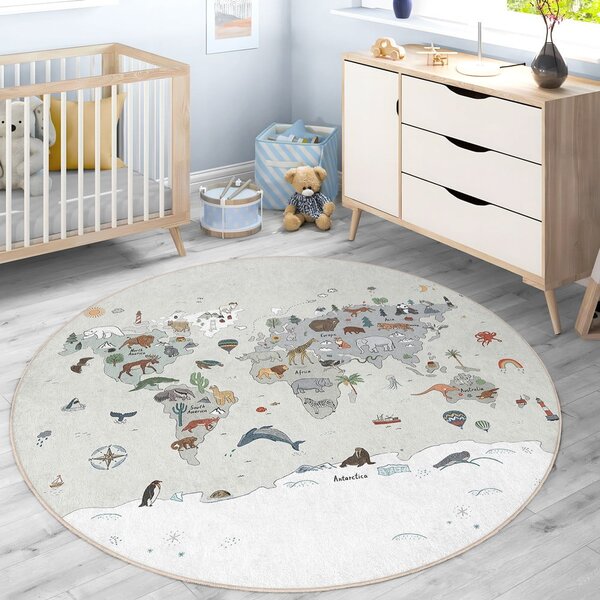 Covor de joacă pentru copii lavabil ø80 cm Big World – Mila Home