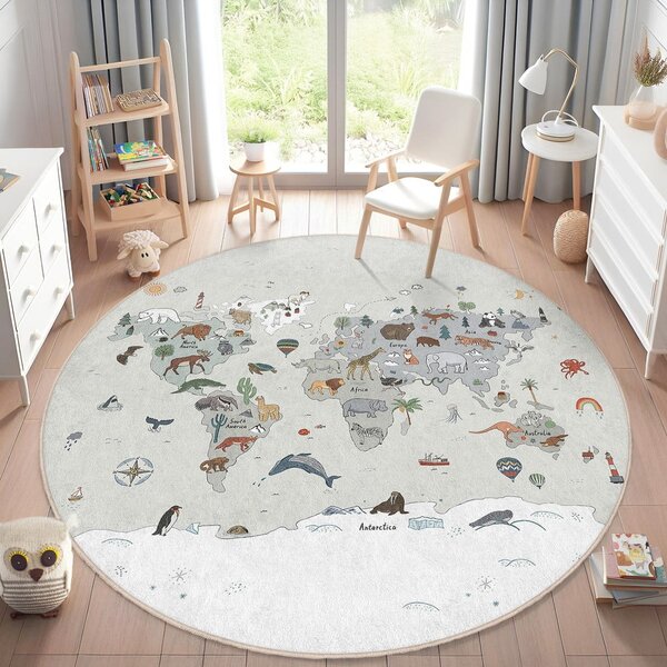 Covor de joacă pentru copii lavabil ø80 cm Big World – Mila Home
