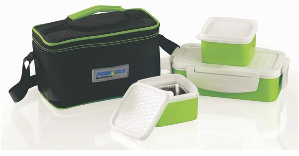 Set Lunch Box Pyramid Thermo, 4 piese, Verde