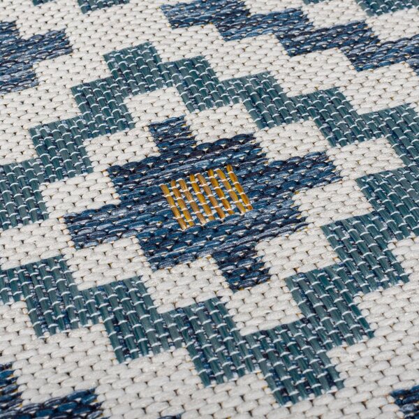Covor pentru exterior și interior galben/albastru 120x170 cm Zia Trellis – Flair Rugs