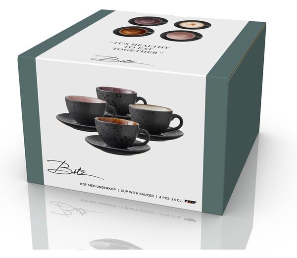 Cești negre 4 buc. din ceramică 240 ml Gastro Black/Mix – Bitz