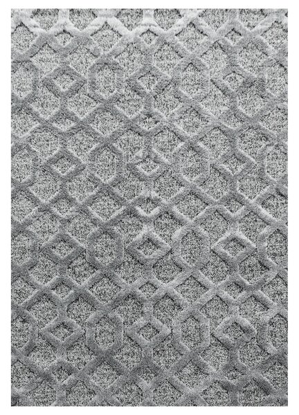 Covor modern & geometric Stowe, dreptunghiular, gri, 280x370