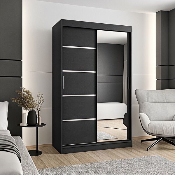 Dressing Sebastian, 120x60x200cm, cu oglinda, Antracit , Pal 18 mm