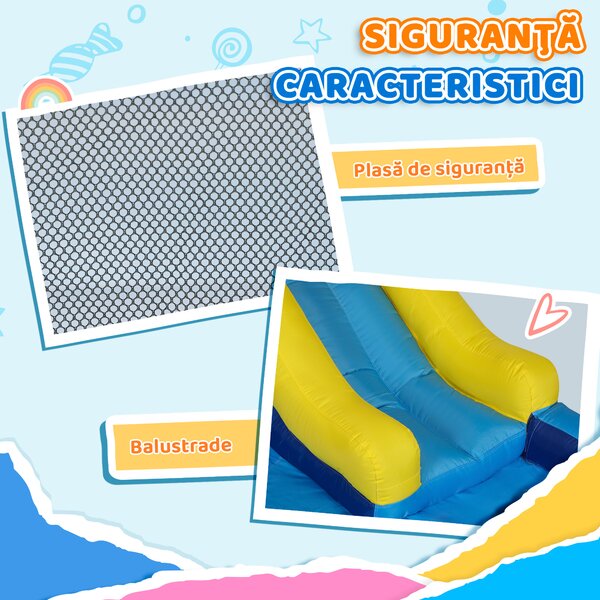 AIYAPLAY Castel Gonflabil Parc Acvatic 5-în-1, 360x250x195cm, Multicolor | Aosom Romania