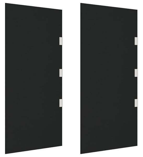 Copertine pentru ușă, 2 buc., sticlă securizată neagră