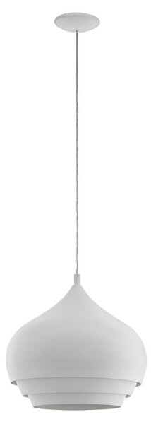 Eglo 97211 - Lustră pe cablu CAMBORNE 1xE27/60W/230V alb diametru 380 mm