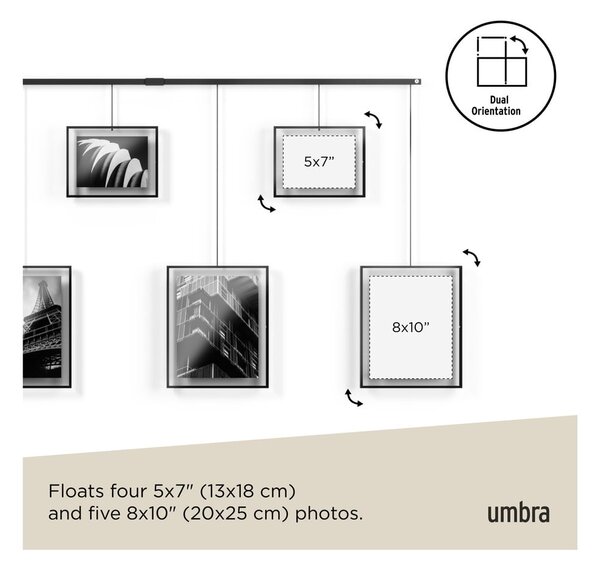 Rame negre de agățat 9 buc. din metal 223x77,5 cm Exhibit – Umbra