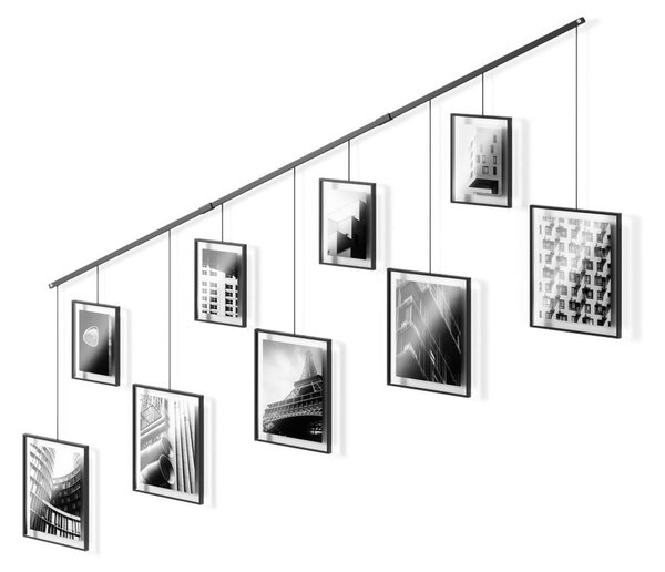 Rame negre de agățat 9 buc. din metal 223x77,5 cm Exhibit – Umbra