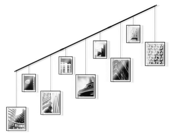 Rame negre de agățat 9 buc. din metal 223x77,5 cm Exhibit – Umbra